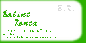 balint konta business card